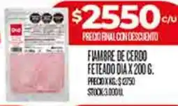 Supermercados DIA Dia fiambre de cerdo feteado oferta