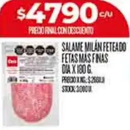 Supermercados DIA Dia salame milán feteado fetas más finas dia oferta