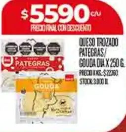 Supermercados DIA Pategras gouda queso trozado oferta