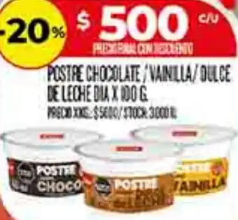 Supermercados DIA Dia postre chocolate/vainilla/dulce de leche oferta