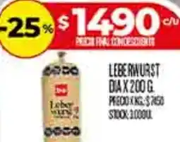 Supermercados DIA Dia leberwurst oferta