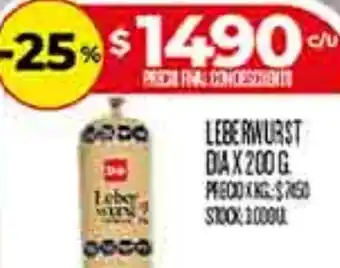 Supermercados DIA Dia leberwurst oferta