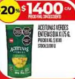 Supermercados DIA Dia aceitunas verdes enteras oferta