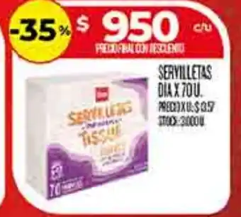 Supermercados DIA Dia servilletas oferta