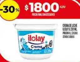 Supermercados DIA Ilolay crema de leche oferta