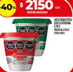 Supermercados DIA la serenisma queso creama entero/ light oferta