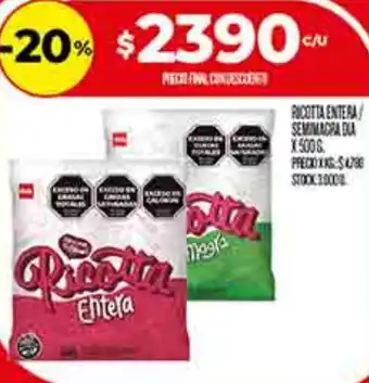 Supermercados DIA Dia ricotta entera oferta