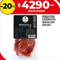 Supermercados DIA Bondiola oferta