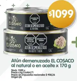 Supermercados Buenos Días El cosaco atún desmenuzado al natural o en aceite oferta