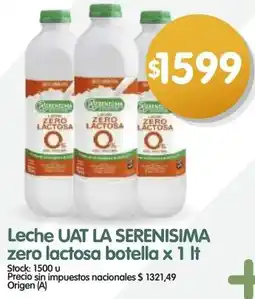 Supermercados Buenos Días La serenisima leche uat zero lactosa botella oferta
