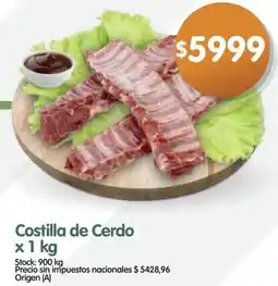 Supermercados Buenos Días Costilla de cerdo oferta