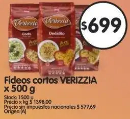 Supermercados Buenos Días Verizzia fideos cortos oferta