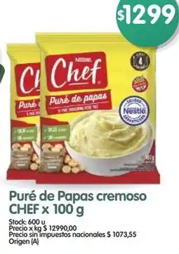 Supermercados Buenos Días Chef puré de papas cremoso oferta