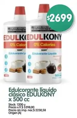 Supermercados Buenos Días Edulkony edulcorante líquido clásico oferta