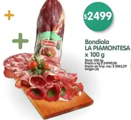 Supermercados Buenos Días La piamontesa bondiola oferta