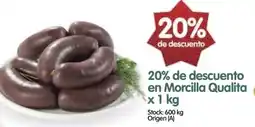 Supermercados Buenos Días Qualita de descuento en Morcilla oferta