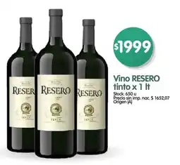 Supermercados Buenos Días Resero vino tinto oferta