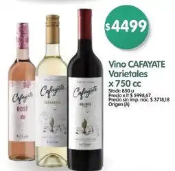 Supermercados Buenos Días Cafayate vino varietales oferta