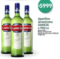 Supermercados Buenos Días Gancia aperitivo americano oferta
