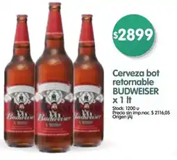 Supermercados Buenos Días Budweiser cerveza bot retornable oferta