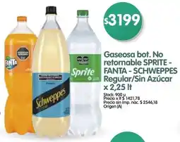 Supermercados Buenos Días Sprite fanta-schweppes gaseosa bot. no retornable regular/sin azúcar oferta
