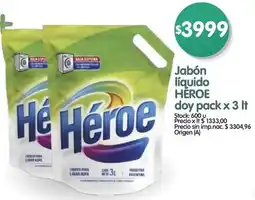 Supermercados Buenos Días Hĕroe jabón líquido doy pack oferta