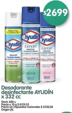 Supermercados Buenos Días Ayudín desodorante desinfectante oferta