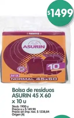 Supermercados Buenos Días Asurin bolsa de residuos oferta