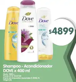 Supermercados Buenos Días Dove shampoo-acondicionador oferta