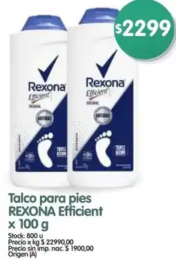 Supermercados Buenos Días Rexona talco para pies efficient oferta