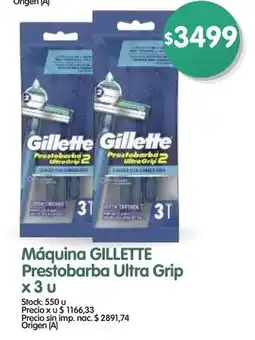 Supermercados Buenos Días Gillette máquina prestobarba ultra grip oferta
