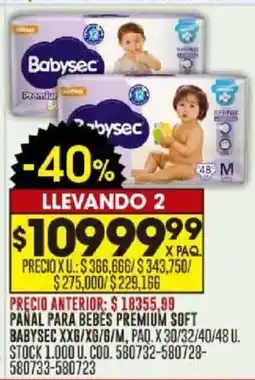 Coto Babysec pañal para bebes premium soft oferta