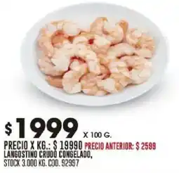 Coto Langostino crudo congelado oferta