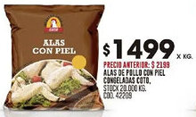 Coto Alas de pollo con piel congeladas coto oferta