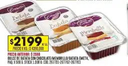 Coto Dulce de batata con chocolate/membrillo/batata emeth, paq. oferta