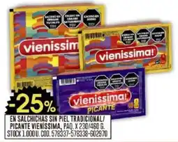 Coto Vienissima en salsichas sin piel tradicional/picante oferta