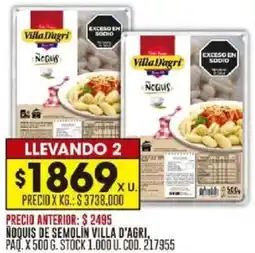 Coto Villa D'Agri noquis de semolin oferta