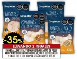 Coto Grupolar medallones/palitos/nuggets/formitas de pollo rebozados oferta