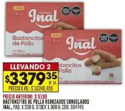 Coto Inal bastoncitos de pollo rebozados congelados oferta