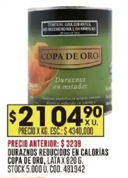 Coto Copa de Oro duraznos reducidos en calorias oferta