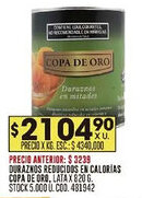 Coto Copa de Oro duraznos reducidos en calorias oferta
