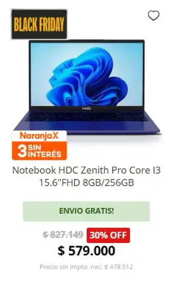 Casa del Audio HDC Zenith Pro Core i3 notebook oferta