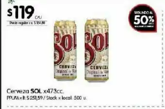 Disco Cerveza sol 473cc oferta