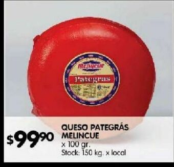 Disco Queso pategrás melincue x 100g oferta