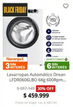Casa del Audio Drean lavarropas automático 6 kg oferta