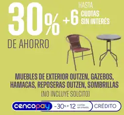Supermercados Vea Muebles de exterior outzen, gazebos, hamacas, reposeras outzen, sombrillas oferta