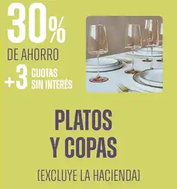 Supermercados Vea Platos y copas oferta