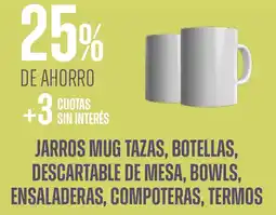 Supermercados Vea Jarros mug tazas, botellas, descartable de mesa, bowls, ensaladeras, compoteras, termos oferta