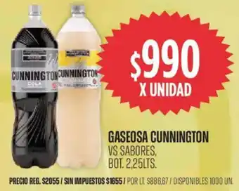 Cunnington gaseosa vs sabores, bot.