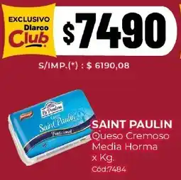 Diarco Saint paulin queso cremoso media horma oferta